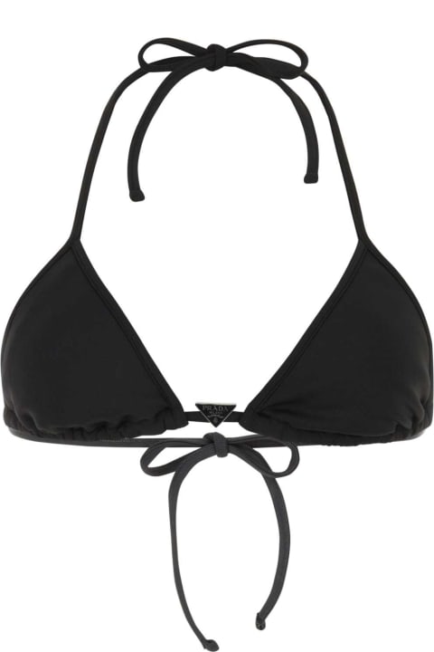 Swimwear for Women Prada Black Stretch Re-nylon Bikini Top