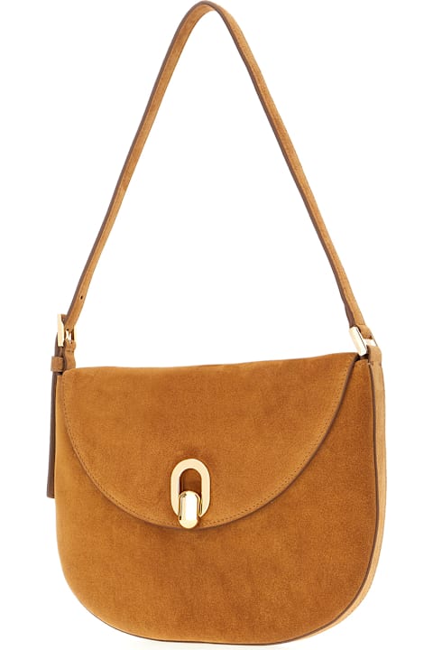 Savette Bags for Women Savette Caramel Suede Brooklyn Shoulder Bag