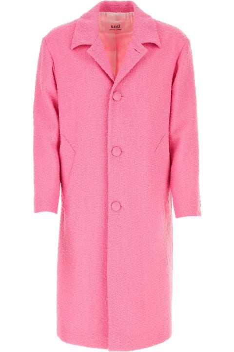 Ami Alexandre Mattiussi Coats & Jackets for Men Ami Alexandre Mattiussi Pink Bouclã© Coat