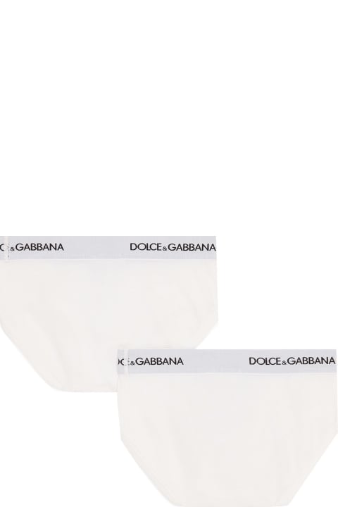 Dolce & Gabbanaのボーイズ Dolce & Gabbana Pack Of 2 Stretch Jersey Slip