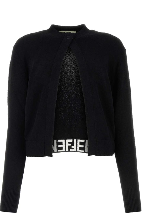 Sweaters for Women Fendi Black Viscose Blend Cardigan