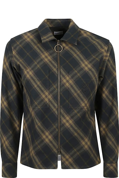 Burberry Shirts for Men Burberry Check Patterned Zip Shirt