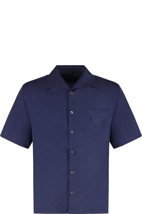 قمصان لـ القسم الرجالي Prada Short Sleeve Cotton Shirt