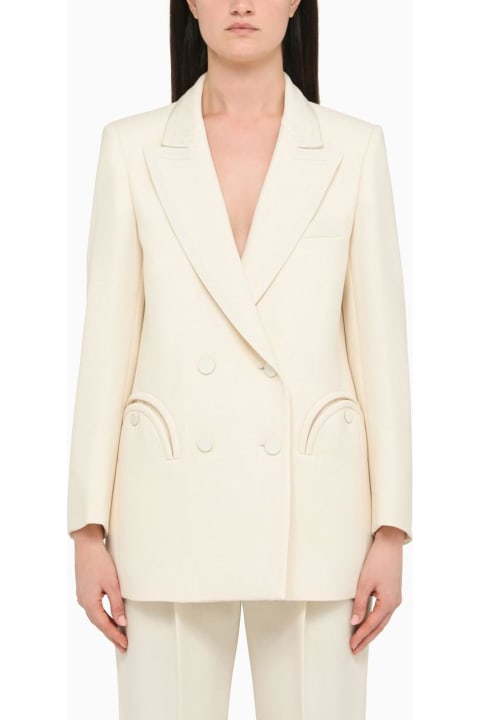 Coats & Jackets for Women Blazé Milano Cream Double-breasted Jacket