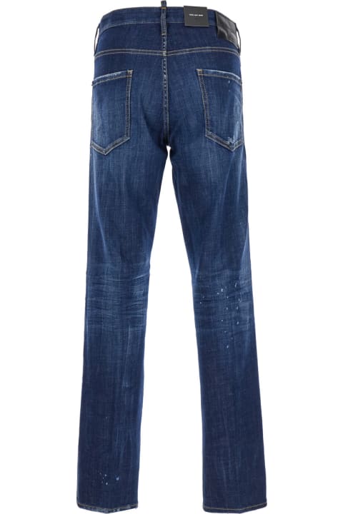 Dsquared2 for Men Dsquared2 'cool Guy' Blue Straight Jeans With Faded Effect In Stretch Cotton Denim Man