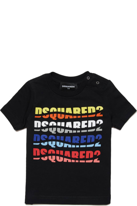 キッズ Dsquared2のTシャツ＆ポロシャツ Dsquared2 D2t1025b T-shirt Dsquared Wave-effect Multicolor Branded T-shirt