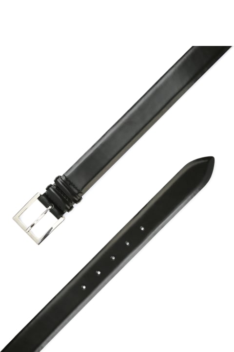 Belts for Men Orciani Black Calf Classic Leather Belt