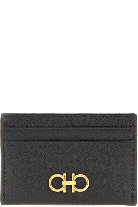 Ferragamo إكسسوارات لـ السيدات Ferragamo Black Leather Card Holder