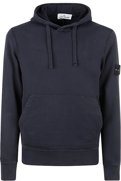 Fleeces & Tracksuits for Men Stone Island Logo Patch Drawstring Hoodie