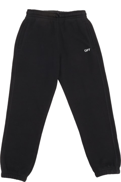 Off-White for Kids Off-White Off Stamp Plain Sweatpant Black - White