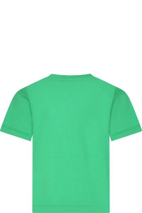 MSGM T-Shirts & Polo Shirts for Boys MSGM Green T-shirt For Kids With Logo
