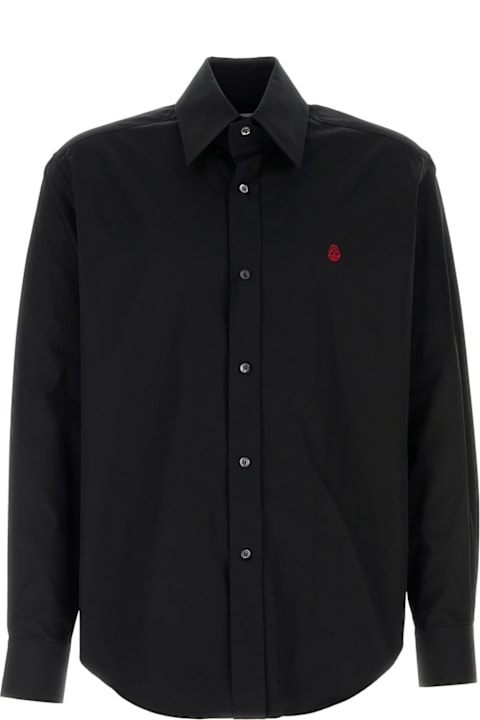 أدوات منزلية Alexander McQueen Black Poplin Shirt
