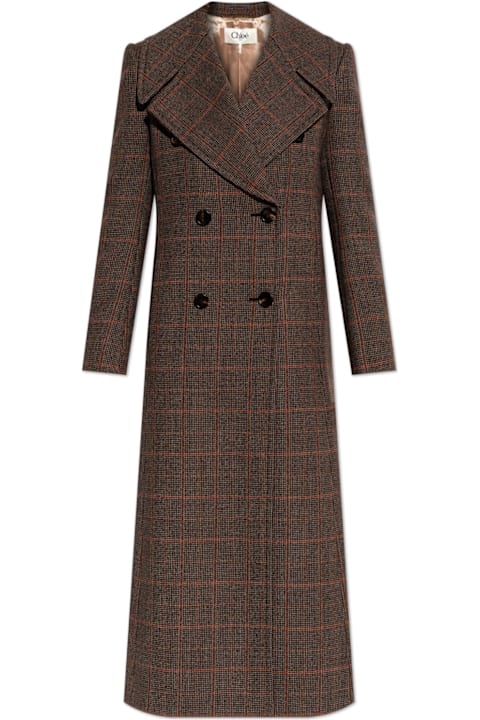 Homeware Chloé Chloé Double-breasted Coat With A Check Pattern