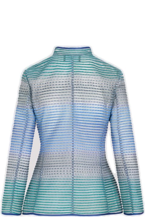Fashion for Women Giorgio Armani Semi-sheer Striped Zip-up Jacket