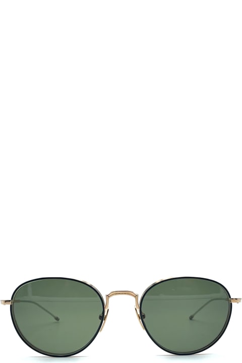 メンズ Thom Browneのアイウェア Thom Browne Round - Gold / Blu Sunglasses
