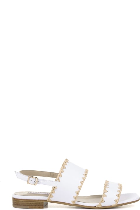 Fratelli Rossetti Shoes for Women Fratelli Rossetti Low White Sandal In Leather And Raffia