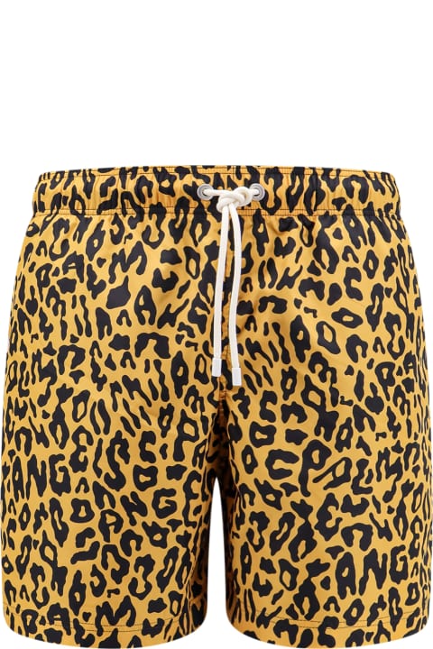 Palm Angels Swimwear for Men Palm Angels Cheetah Print Drawstring Swim Shorts