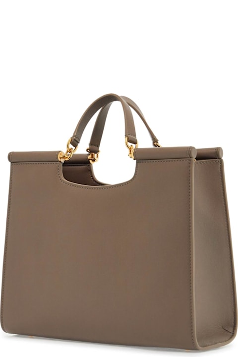 Homeware Dolce 
Gabbana Beige Calfskin Tote Bag With Adjustable Shoulder Strap