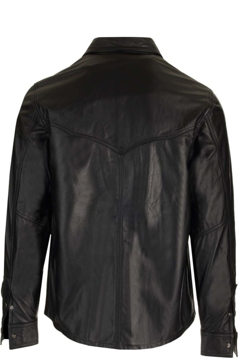 Giorgio Brato Coats & Jackets for Men Giorgio Brato Black Leather 'texas' Shirt