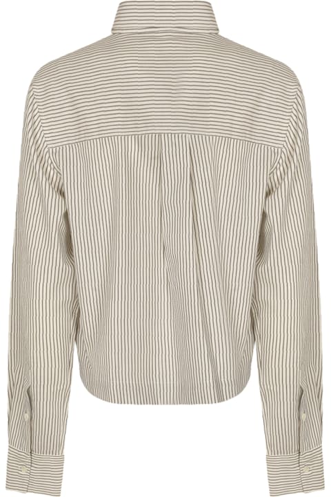 Closed Topwear for Women Closed Patched Pocket Pinstripe Cropped Shirt