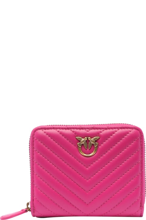 Pinko Wallets for Women Pinko Zip Around Nappa Chevron Wallet