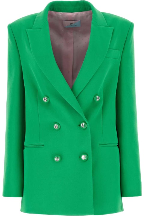 Chiara Ferragni Coats & Jackets for Women Chiara Ferragni Grass Green Stretch Cady Blazer