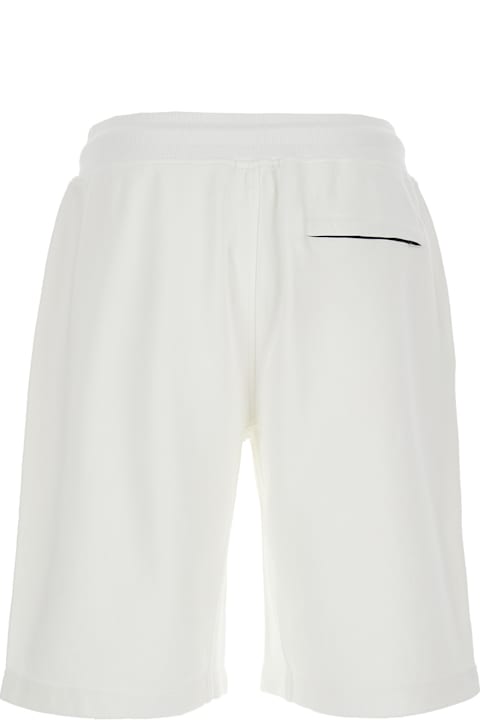 Fashion for Men C.P. Company White Shorts With Elastic Waist And Drawstring In Cotton Man