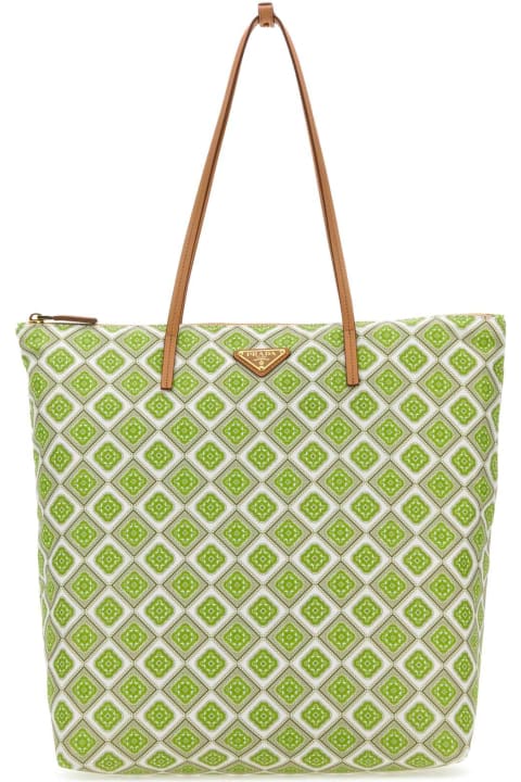 Prada Totes for Women Prada Printed Re-nylon Shopping Bag