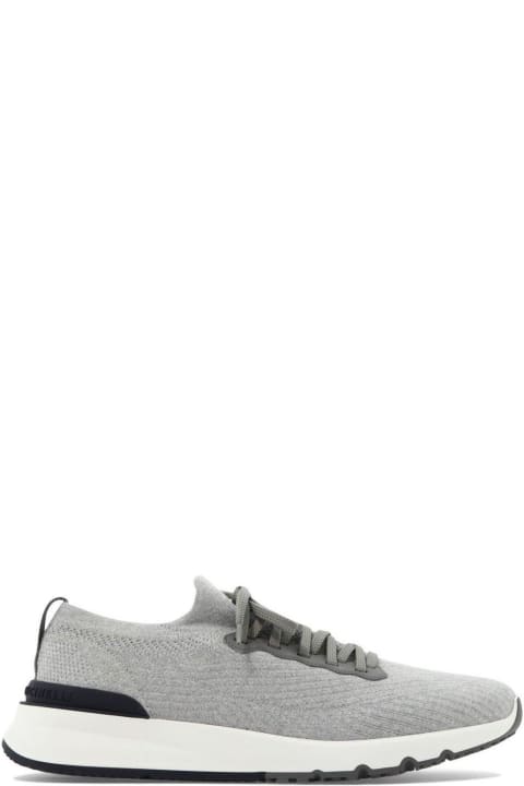 Brunello Cucinelli Shoes Sale for Men Brunello Cucinelli Knitted Lace-up Sneakers