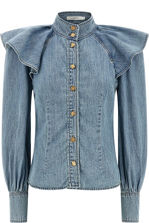 Zimmermann for Kids Zimmermann 'crush Denim' Blouse