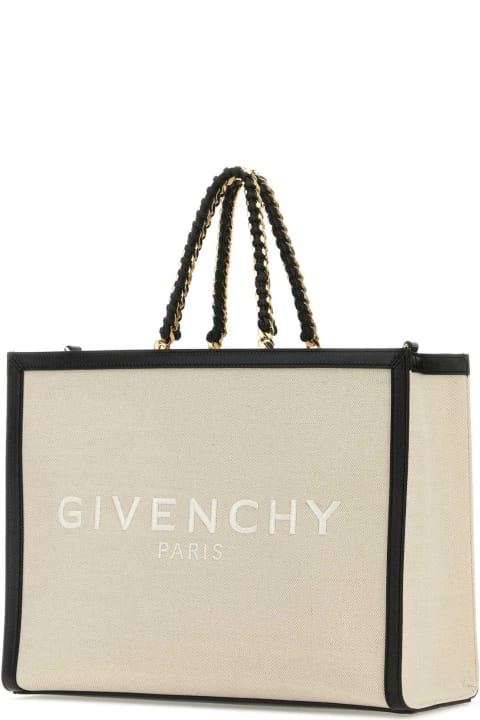 Givenchy Totes for Women Givenchy Two-tone Canvas And Leather Medium G-tote Handbag