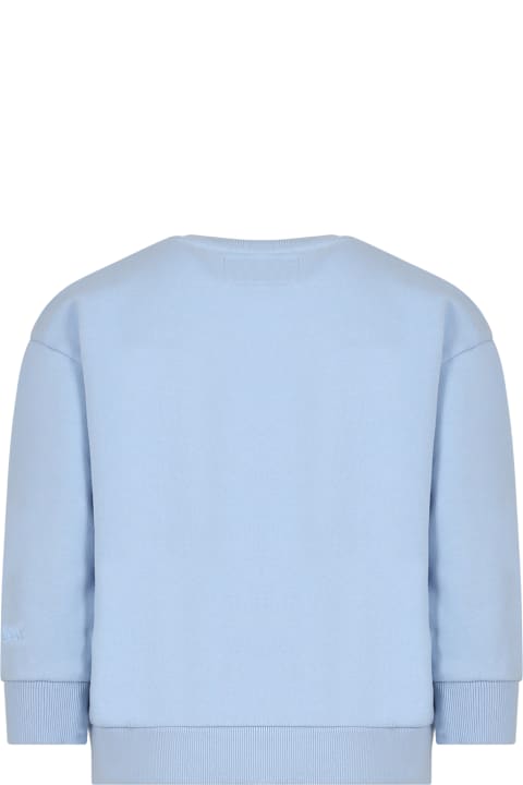 Sweaters & Sweatshirts for Girls MC2 Saint Barth Light Blue Sweatshirt For Girl With Blade