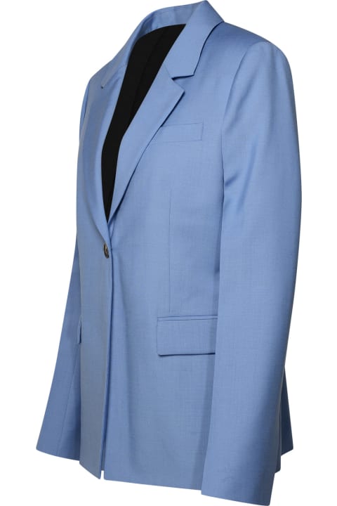 Coats & Jackets for Women Lanvin Light Blue Virgin Wool Blazer