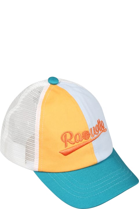 Multicolor Hat For Kids With Logo Embroidered