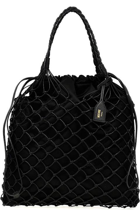 Moschino Totes for Women Moschino Woven Nappa Leather Shopping Bag