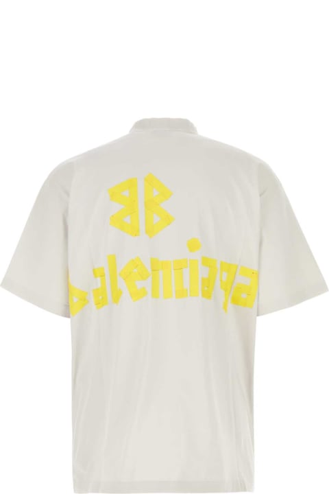Topwear for Men Balenciaga Chalk Cotton Oversize T-shirt