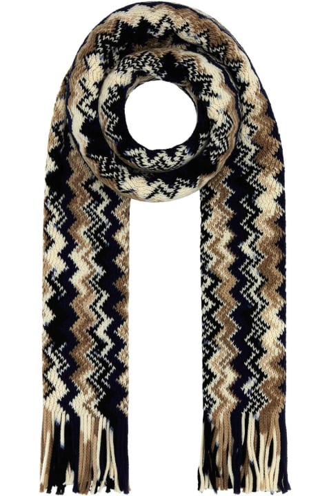 Scarves for Men Missoni Embroidered Wool Scarf
