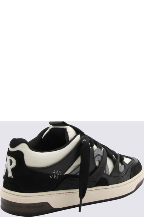 Fashion for Men REPRESENT Black And White Leather Sneakers