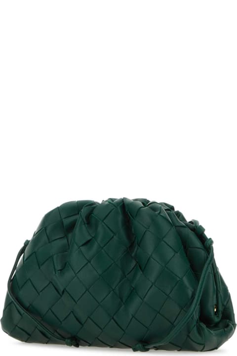 Bottega Veneta Clutches for Women Bottega Veneta Bottle Green Nappa Leather Mini Pouch Crossbody Bag
