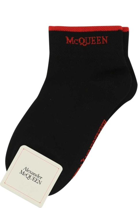 Underwear & Nightwear for Women Alexander McQueen Black Stretch Cotton Blend Socks