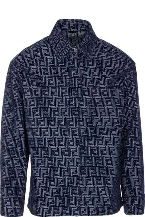 Fashion for Men Fendi Ff Jacquard Denim Logo Jacket