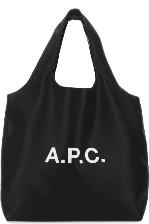 A.P.C. Totes for Men A.P.C. Black Synthetic Leather Shopping Bag