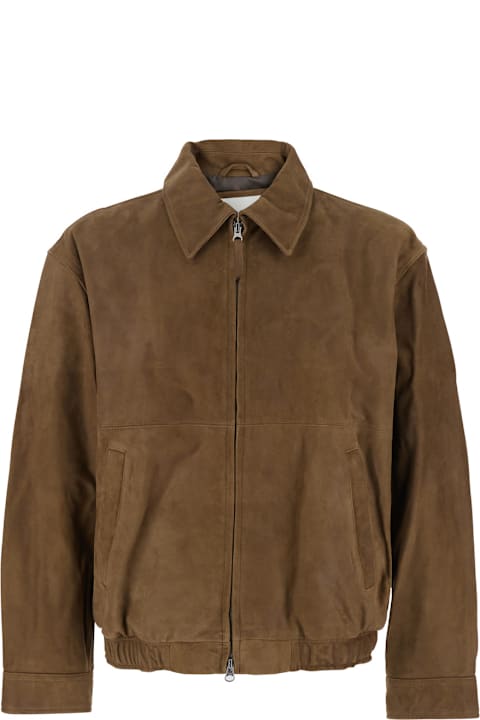 Dunst for Kids Dunst Beige Jacket With Two Front Pockets And Distressed Effect In Suede Man