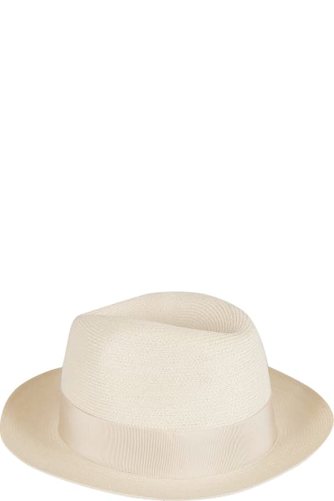 Hats for Men Borsalino Canapa Bow Detail Hat