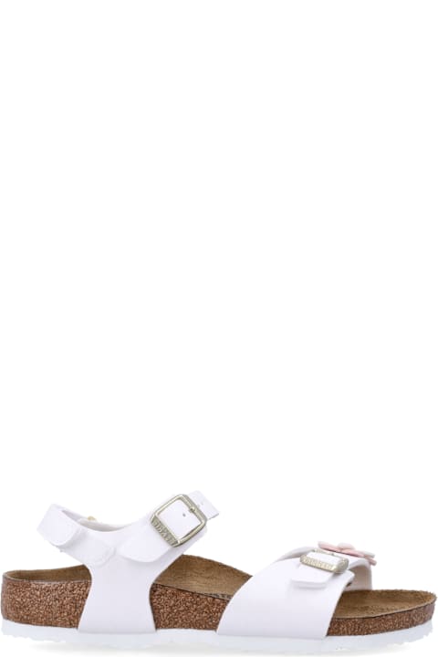 Homeware Birkenstock Birkenstock White Rio Plain Flowers Kids Sandals