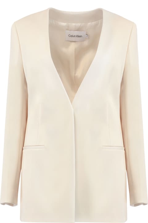 Wool Blend Single-breast Jacket