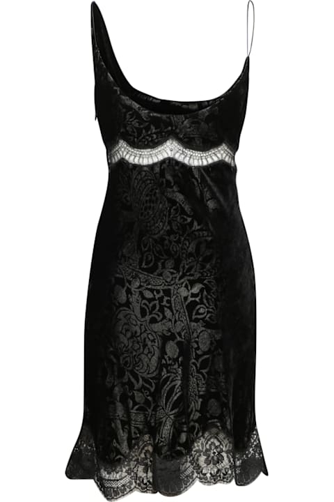 Roberto Cavalli for Women Roberto Cavalli San Marco Black Velvet Mini Dress