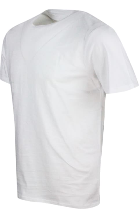 Armani Collezioni for Men Armani Collezioni Short-sleeved Crew-neck T-shirt With Three-dimensional Logo On The Chest