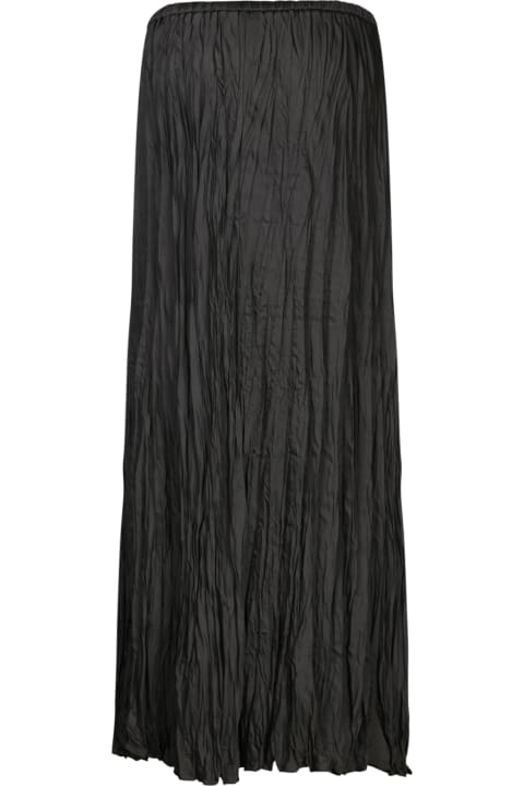 Fashion for Women Forte_Forte Long Black Pleated Crepe Skirt