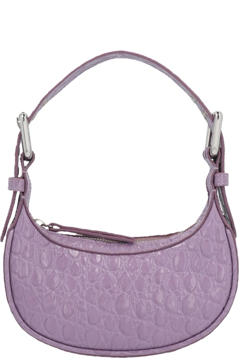 Elleme Lilac Leather Dimple Moon Shoulder Bag | italist
